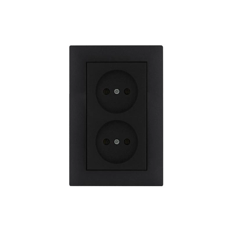 88054017 Makel | Розетка 2-я Karea RIZZ STAR без заземл. чер.  