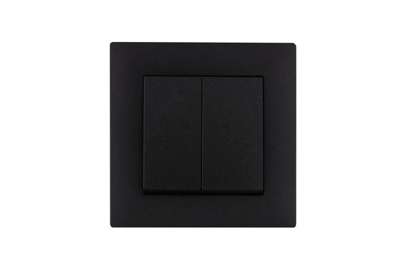 88054003 Makel | Выключатель 2-клав. Karea RIZZ STAR чер.  