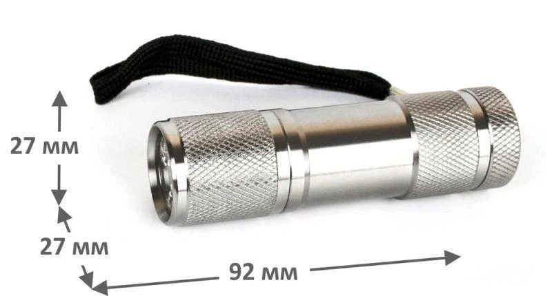 7903 Ultraflash | Фонарь UF9LED 3хR03 9LED алюм. металлик (короб)   7903 изображение