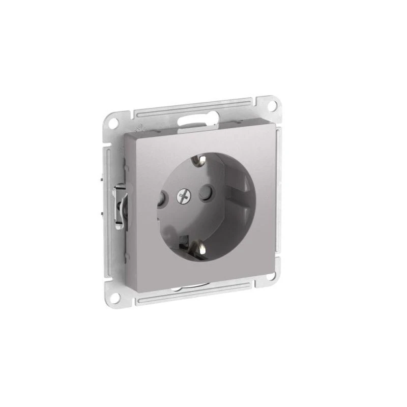 ATN000345S Systeme Electric | Розетка AtlasDesign 16А с заземл. защ. шторки быстрозажим. клем. механизм алюм. SE 
