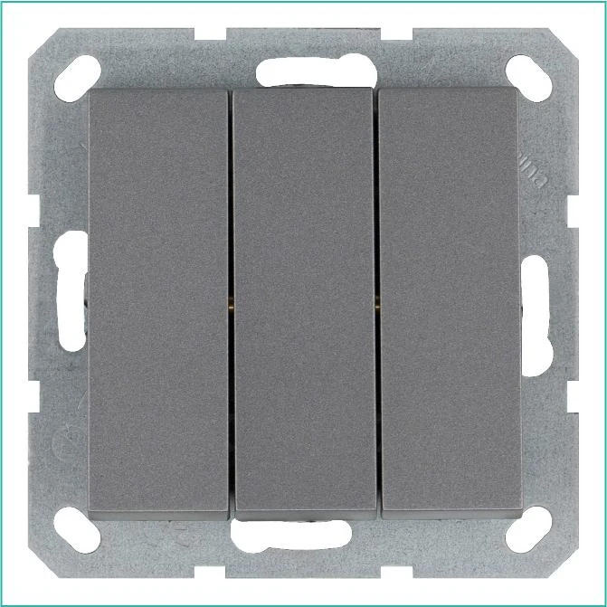 G3031S Jasmart | Выключатель 3-кл. 10А IP20 механизм алюм.  