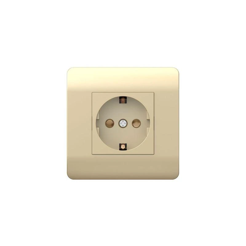 431404 CHINT | Розетка NEW3-E 16А с заземл. защ. шторки шампань  