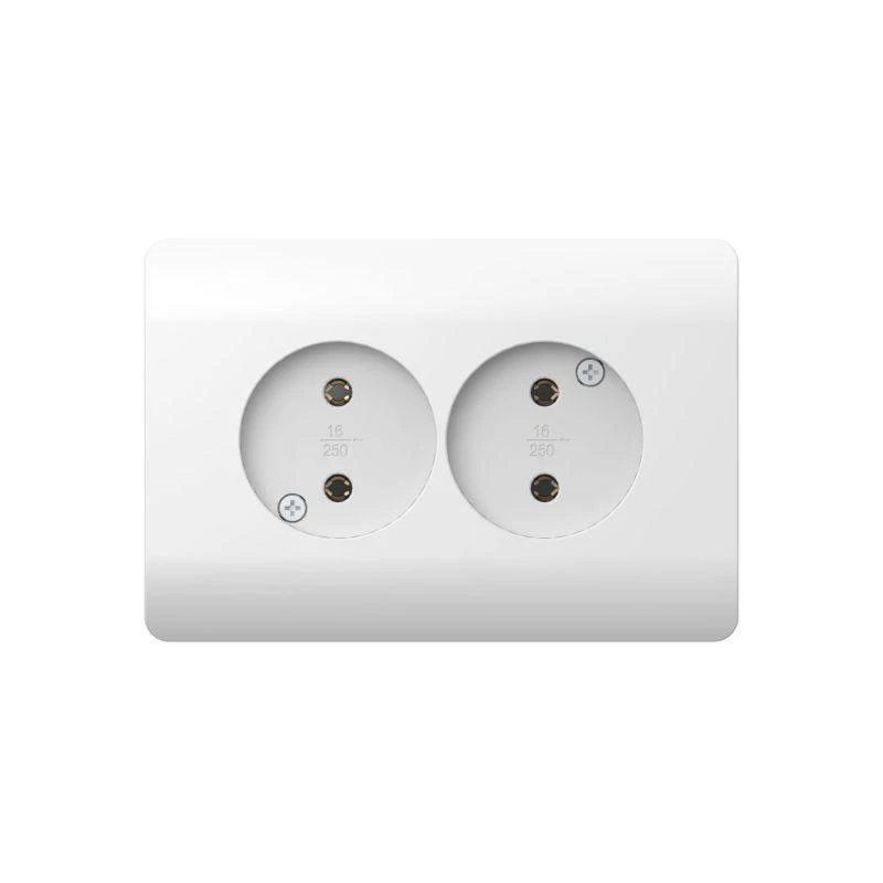 431542 CHINT | Розетка 2-м NEW3-E без заземл. защ. шторки 16А бел.  