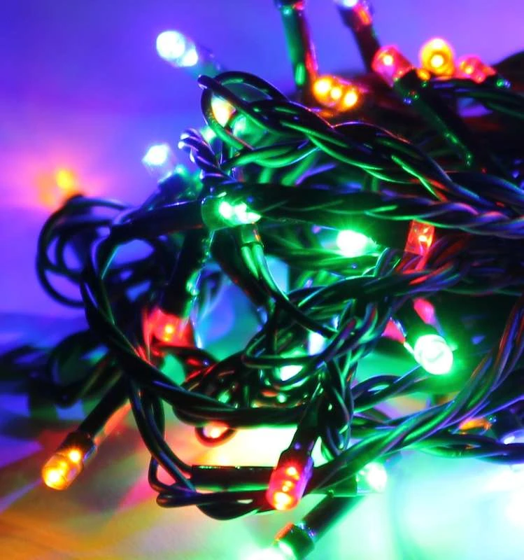 KOC_GIR300_RGB КОСМОС | Гирлянда светодиодная 300LED форма "диаманд" провод 31.5м IP44 мультиколор Космос 