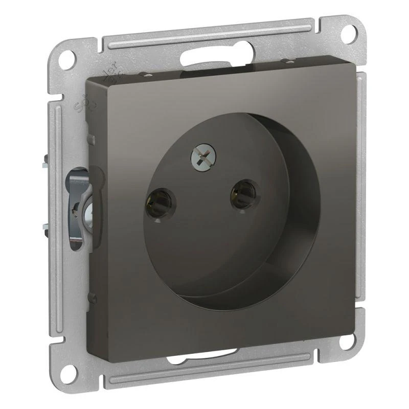 ATN000941 Systeme Electric | Розетка 1-м СП AtlasDesign 16А IP20 без заземл. без защ. шторок механизм сталь SE 