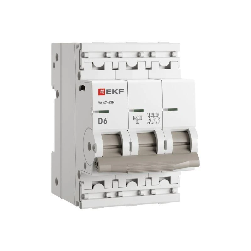 M634306D EKF | Выключатель автоматический 3п D 6А 4.5кА ВА 47-63N PROxima  