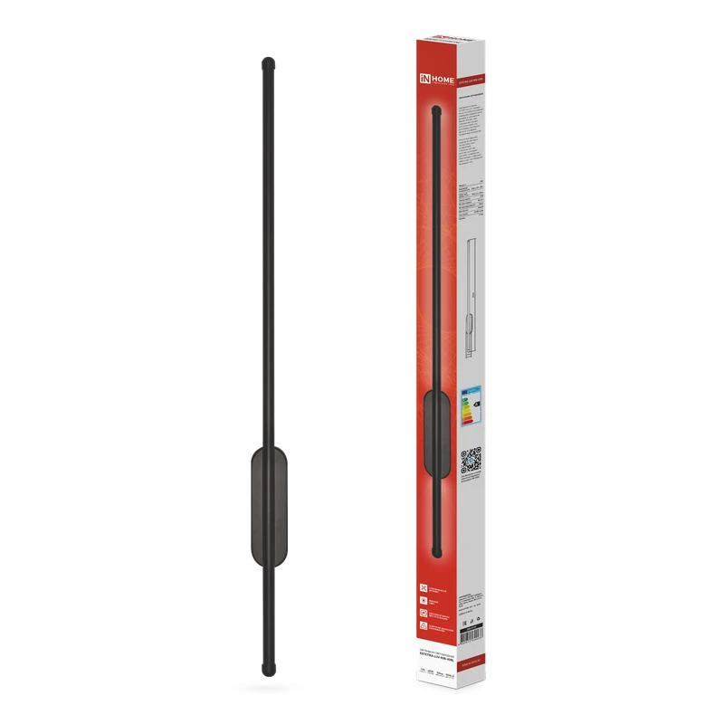 4690612054438 IN HOME | Светильник светодиодный ESTETIKA LUV-80B-40BL 15Вт 4000К 1050лм 230В 800х50х25 черн.  