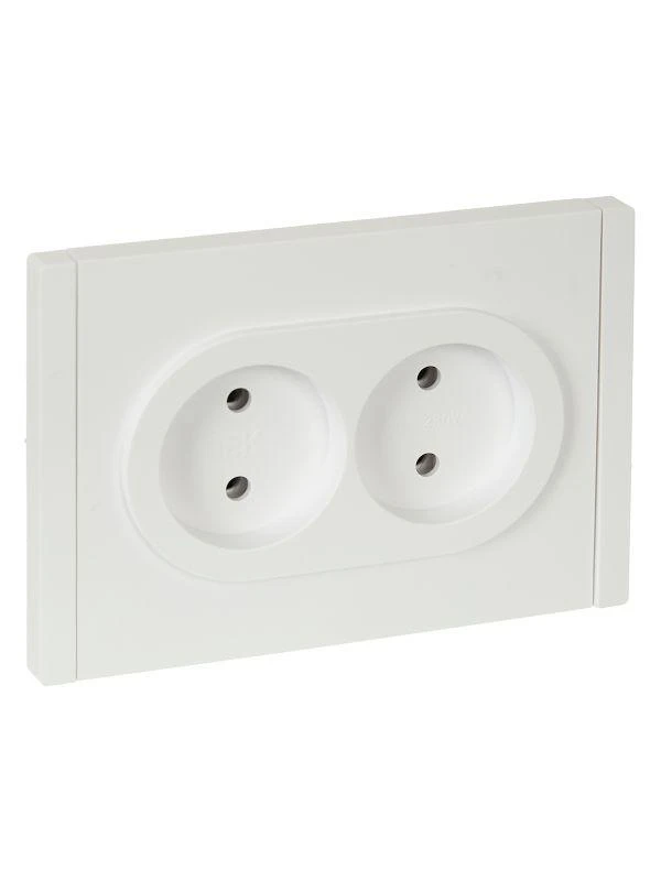 IEK  | Розетка 2-м СП FORTE&PIANO FP226 10А без заземл. без защ. шторок безвинт. крепл. бел.  FP-R20-10-1-K01