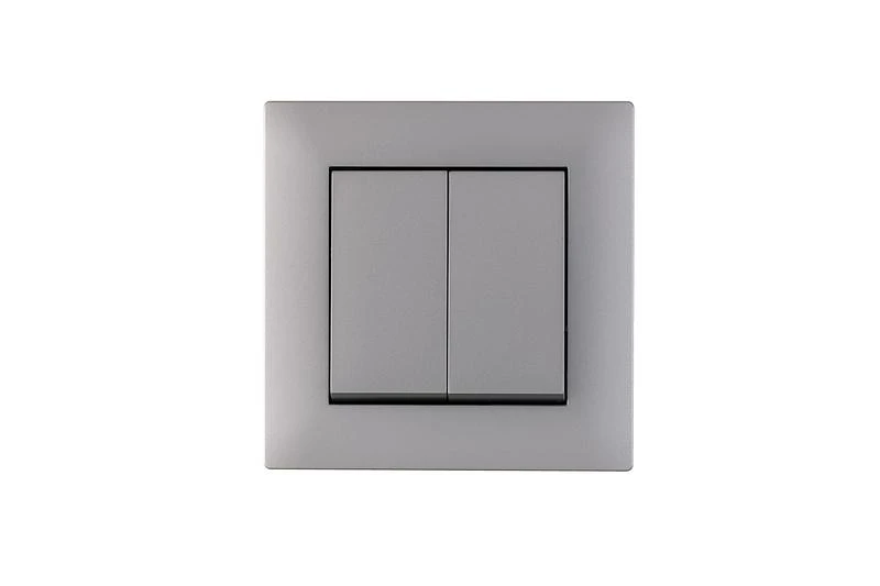 88065003 Makel | Выключатель 2-клав. Karea RIZZ STAR сер.  