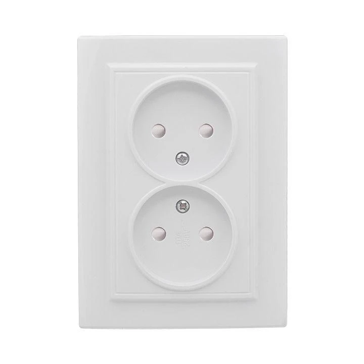 ERR10-102-100 EKF | Розетка 2-м СП Минск 10А IP20 без заземл. защ. шторки бел. Basic  