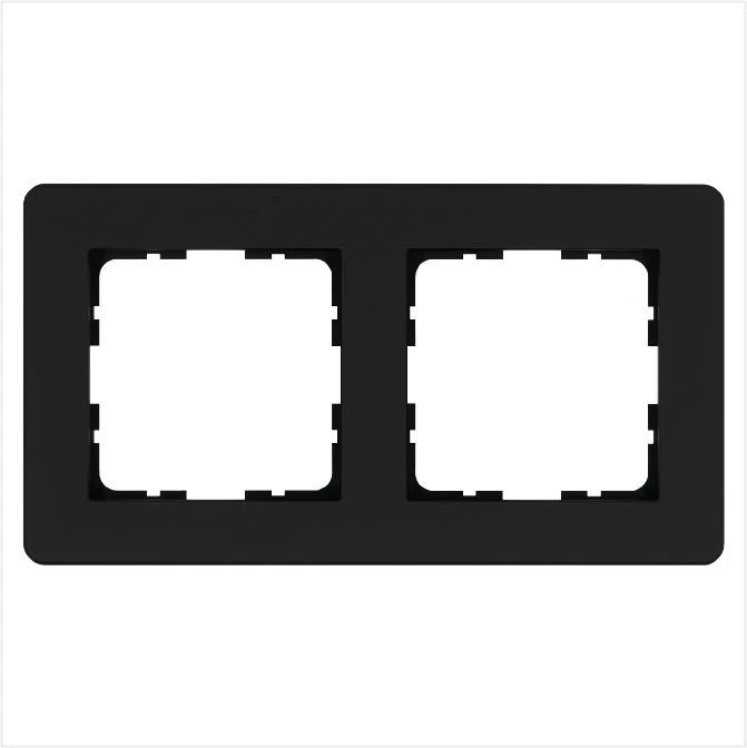 G1102PB Jasmart | Рамка 2-м G-Flex черн. матов. soft touch  