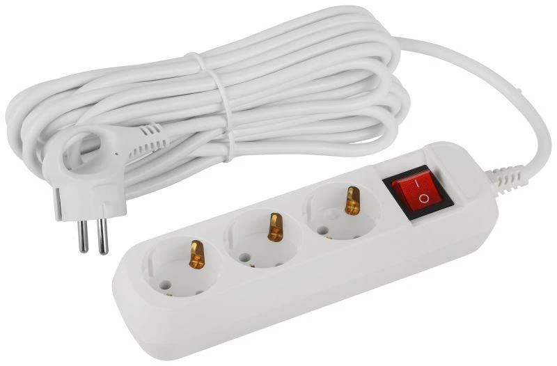 Б0065012 Эра | Удлинитель электрический UDL-16-370-ES Greenline 3 розетки с заземлением с выключателем 7м ПВС 3х1кв.мм  