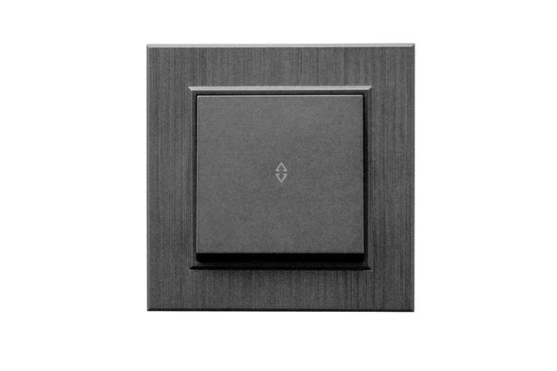 86050005 Makel | Выключатель проходной 1-клав. Karea LINE STAR дым. металлик  