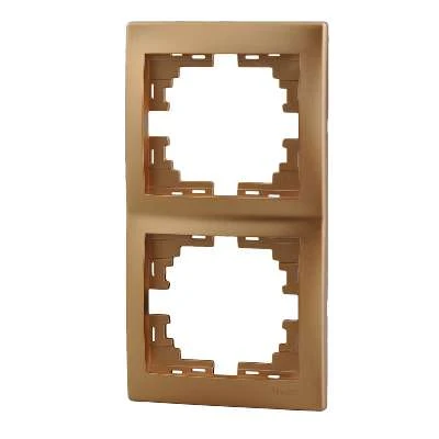 701-1300-152 LEZARD | Рамка 2-м Mira вертикал. зол. метал.  