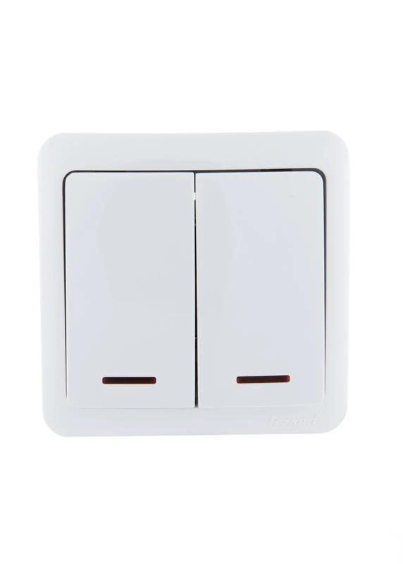 751-0200-112 LEZARD | Выключатель 2-кл. 1п ОП Viola 10А IP20 с подсветкой бел.  