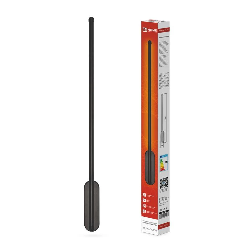 4690612054476 IN HOME | Светильник светодиодный ESTETIKA LUV-60A-30BL 10Вт 3000К 700лм 230В 600х50х25 черн.  