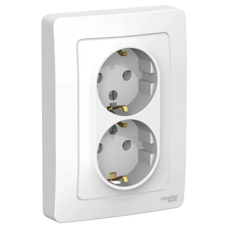 BLNRS001021 Systeme Electric | Розетка 2-м СП Blanca 16А IP20 250В с заземл. без защ. шторок бел. SE 