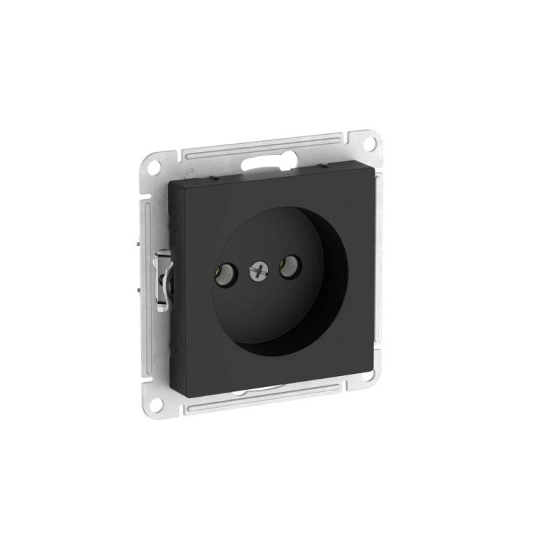 ATN001041S Systeme Electric | Розетка AtlasDesign 16А без заземл. без шторок быстрозажим. клем. механизм карбон SE 