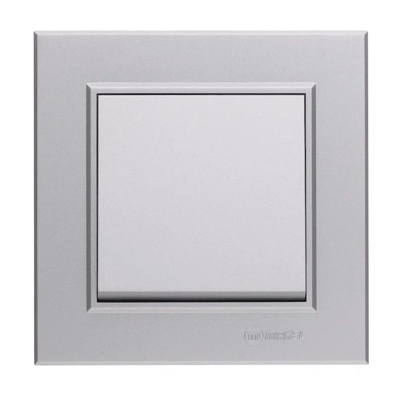 56065001 Makel | Выключатель 1-кл. СП Karea 10А IP20 сереб.  