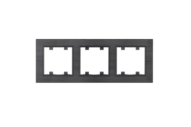 86050703 Makel | Рамка 3-м Karea LINE STAR дым. металлик  