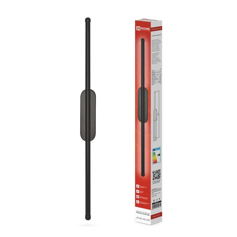 4690612054810 IN HOME | Светильник светодиодный ESTETIKA LUV-60C-40BL 10Вт 4000К 700лм 230В 600х50х25 черн.  