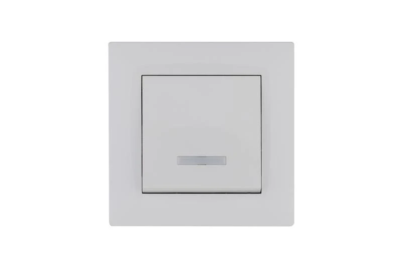Выключатель 1-клав. с подсветкой Karea RIZZ бел. Makel 88001021