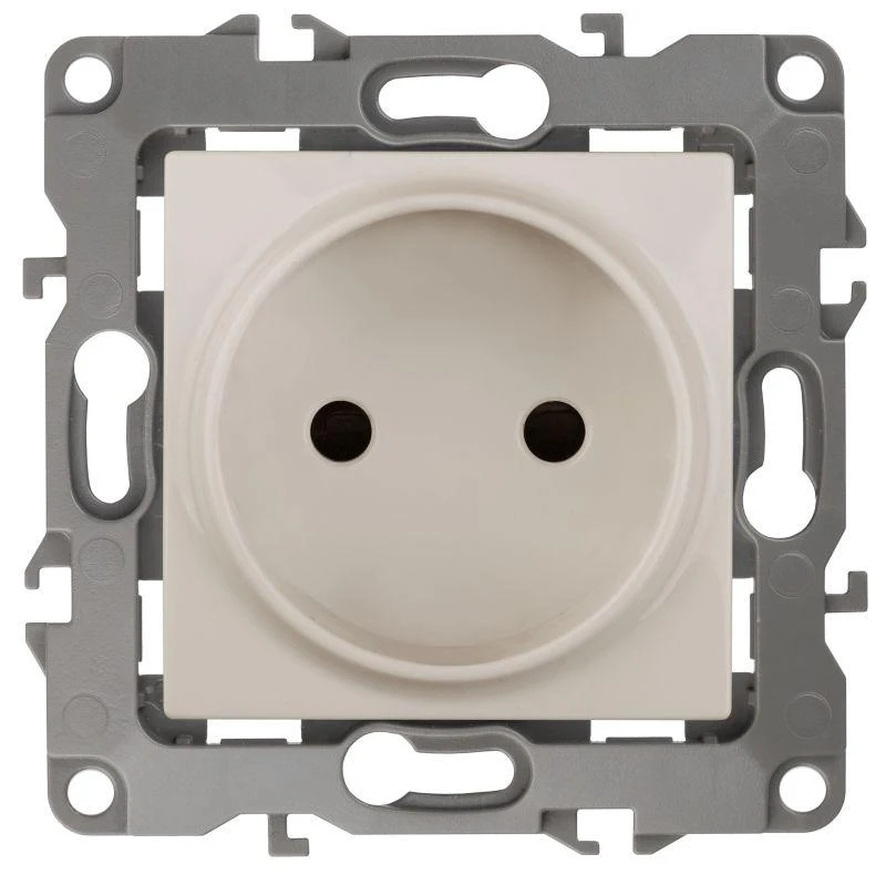 Б0018255 Эра | Розетка 1-м СП 12 12-2105-02 16А IP20 16AX 250В 2P механизм сл. кость  