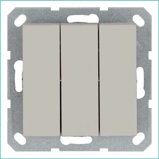 G3031T Jasmart | Выключатель 3-кл. 10А IP20 механизм тауп  