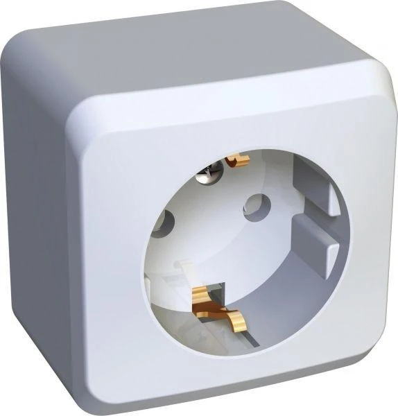 PA16-004B Systeme Electric | Розетка 1-м ОП Этюд 16А IP20 250В с заземл. защ. шторки бел. SE 