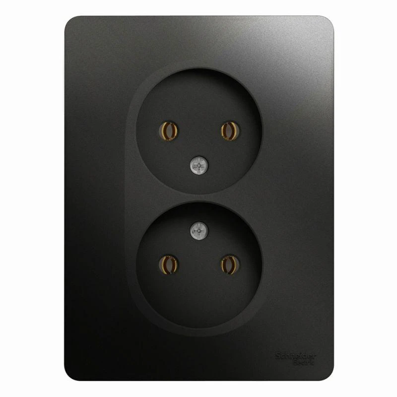 GSL000720 Systeme Electric | Розетка 2-м СП Glossa 16А IP20 без заземл. в сборе антрацит SE 