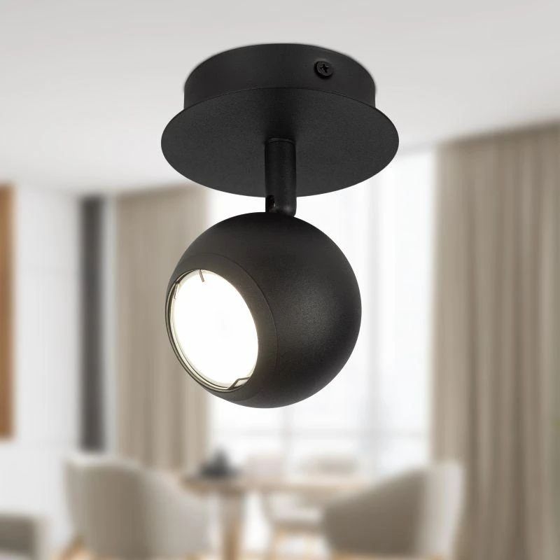 Б0056368 Эра | Светильник OL36 BK MR16 GU10 IP20 настенно-потолочный спот черн. ЭРА 