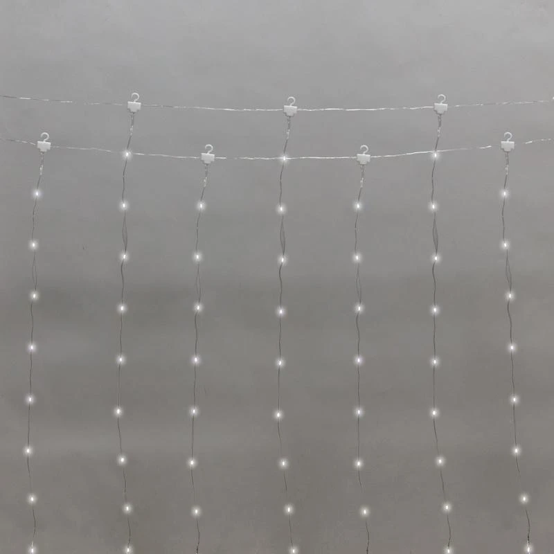 315-875 Neon-Night | Гирлянда светодиодная "Роса "Светодиодный дождь" 3х2м LED бел. 12Вт IP20 USB+пульт управления с крючками для крепления  