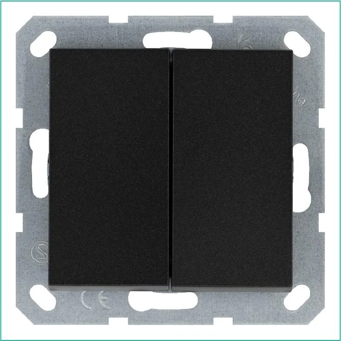 G3022B Jasmart | Переключатель проходной 2-кл. 10А IP20 механизм антрацит  