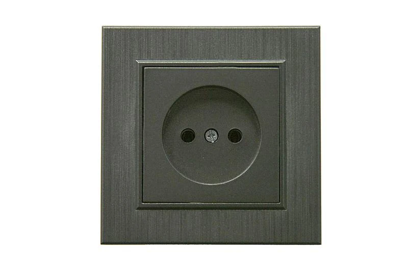 86050022 Makel | Розетка 1-м Karea LINE STAR без заземл. дым. металлик  