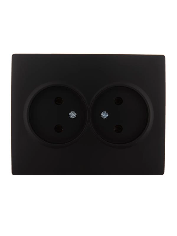 707-4200-128B LEZARD | Розетка 2-м СП Karina 16А IP20 без заземл. термопласт черн. бархат  