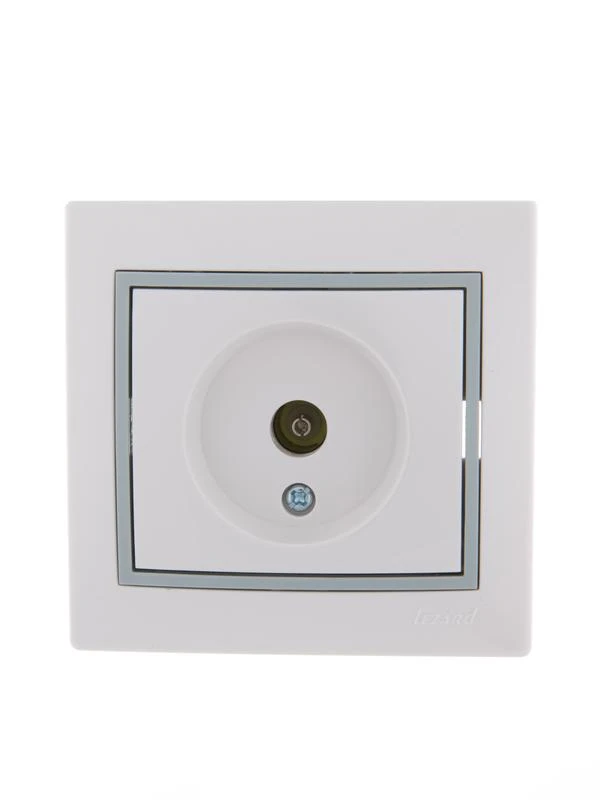 701-0215-130 LEZARD | Розетка телевизионная оконечная TV СП Mira 16А IP20 с сер. вставкой бел.  