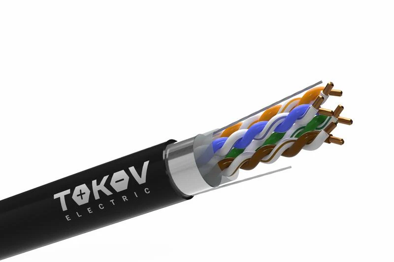 Кабель витая пара F/UTP 4х2х24AWG(0.51мм) кат.5E PE TOKOV PRO Fluke tested (м) TOKOV Eletrcic TKP-C05-F42-5E-305-OD