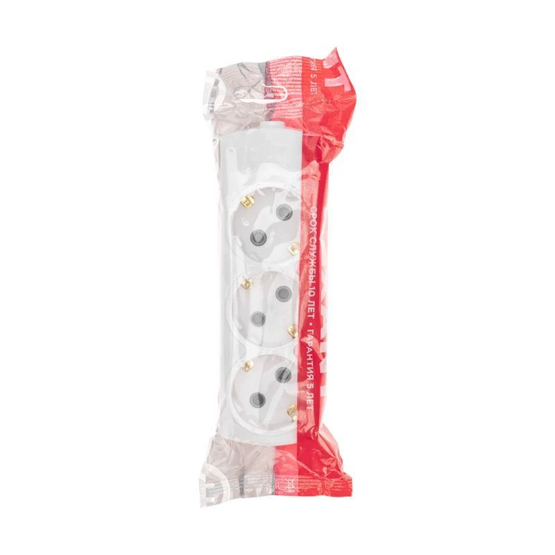 13-4400 Rexant | Колодка 3-м с заземл. PREMIUM бел.  