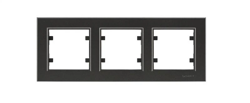 56050703 Makel | Рамка 3-м Karea горизонт. дым. металлик  