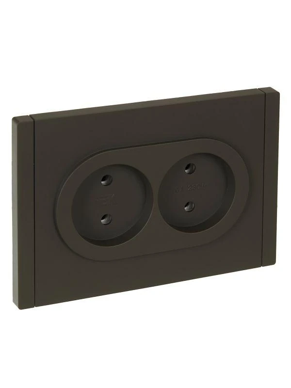 IEK  | Розетка 2-м СП FORTE&PIANO FP326 10А без заземл. без защ. шторок безвинт. крепл. сер.  FP-R20-10-1-K03