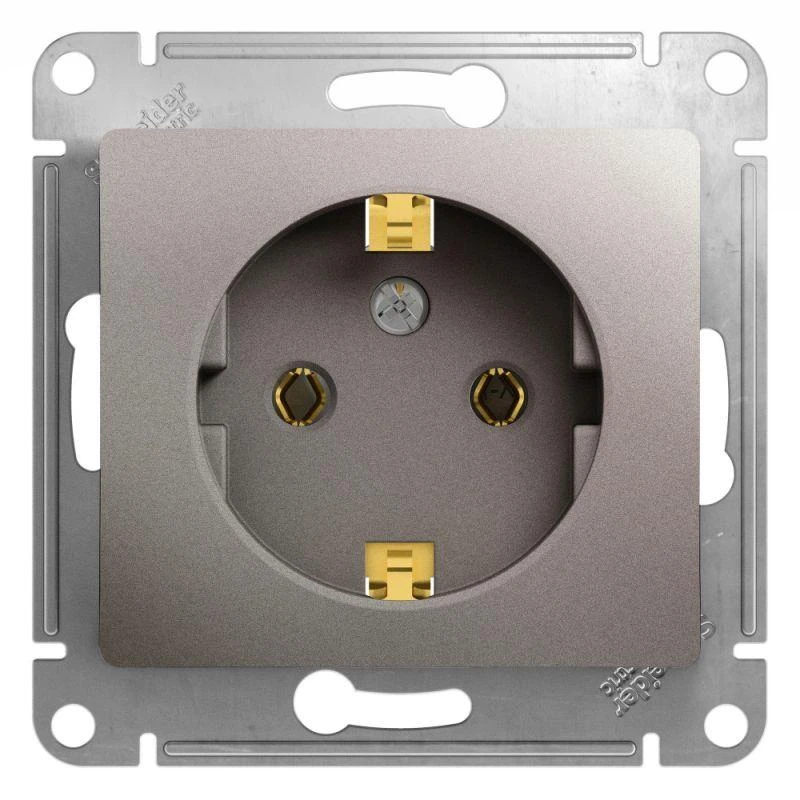 GSL001243 Systeme Electric | Розетка 1-м СП Glossa 16А IP20 250В с заземл. механизм платина SE 