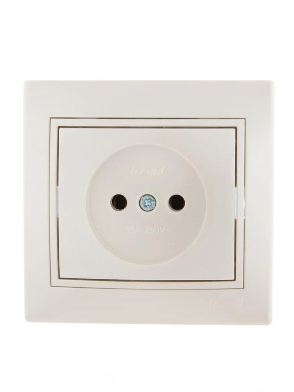 701-3030-121 LEZARD | Розетка 1-м СП Mira 16А IP20 без заземл. со вставкой керамика жемчуж./бел. перламутр.  