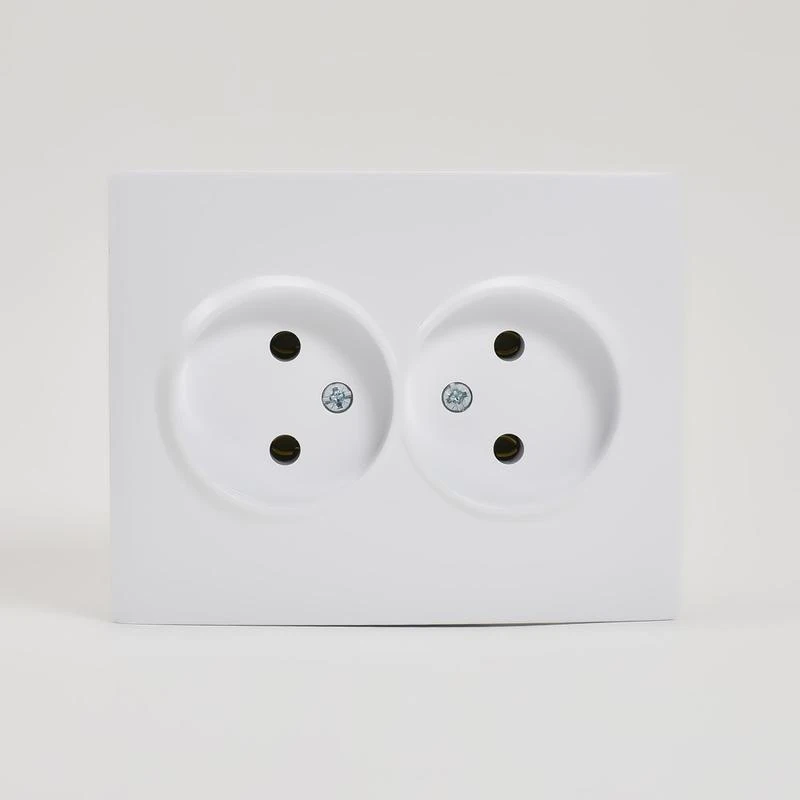 707-0200-128B LEZARD | Розетка 2-м СП Karina 16А IP20 без заземл. термопласт бел.  