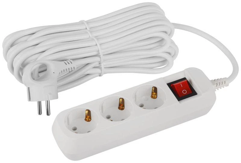 Б0065040 Эра | Удлинитель электрический UDL-16-3100-ES Greenline 3 розетки с заземлением с выключателем 10м ПВС 3х1кв.мм  