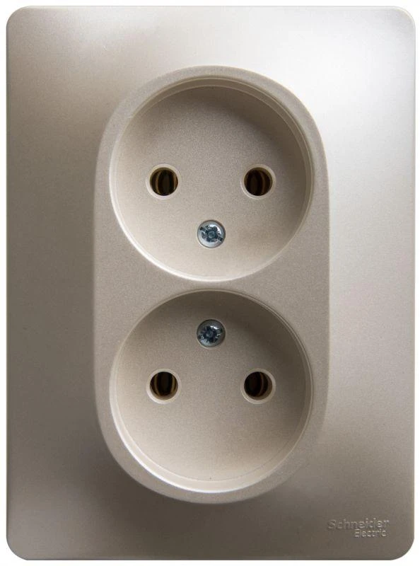 GSL000620 Systeme Electric | Розетка 2-м СП Glossa 16А IP20 250В без заземл. в сборе перламутр. SE 