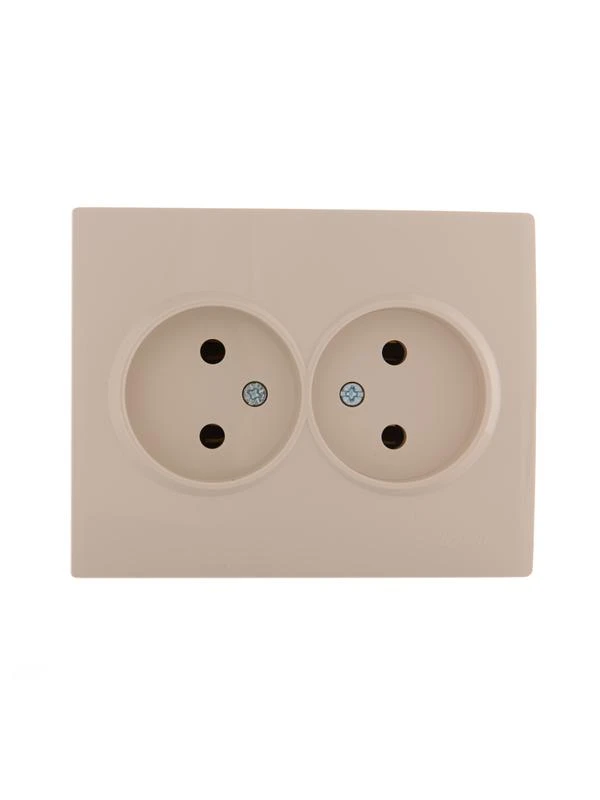707-0300-128 LEZARD | Розетка 2-м СП Karina 16А IP20 без заземл. керамика крем.  
