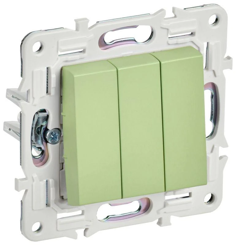 IEK  | Выключатель 3-кл. SKANDY 10А SK-V11G мятный  SK-V30-0-10-K06
