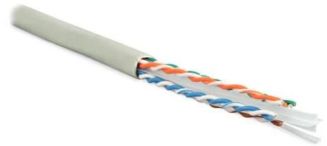 Кабель витая пара U/UTP кат.6 4х2х23AWG solid LSZH нг(А)-HF UUTP4-C6-S23-IN-LSZH-GY-305 сер. (уп.305м) Hyperline 42048