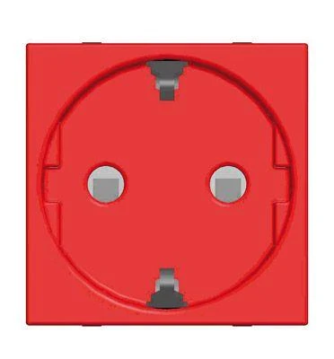 2CLA228800N7001 ABB | Розетка 1-м СП 2мод. Zenit 16А IP21 250В с заземл. Schuko защ. шторки для спец. сетей красн.  