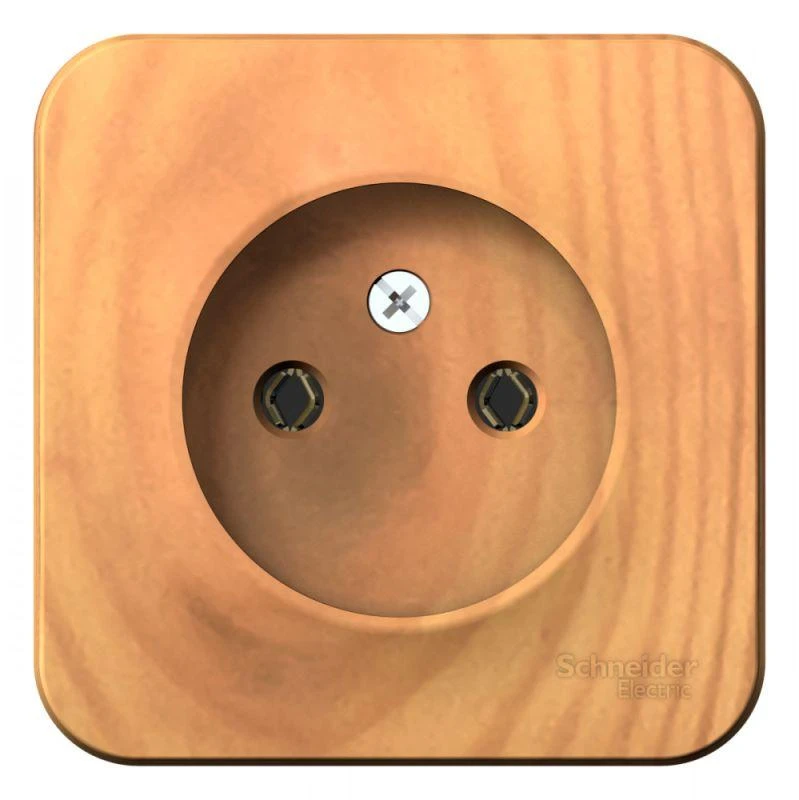 BLNRA000115 Systeme Electric | Розетка 1-м ОП Blanca 16А IP20 250В без заземл. без защ. шторок с изолир. пластиной ясень SE 